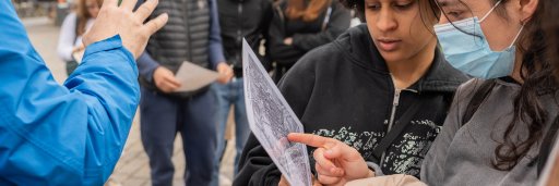 Youths engaging in Jewish history